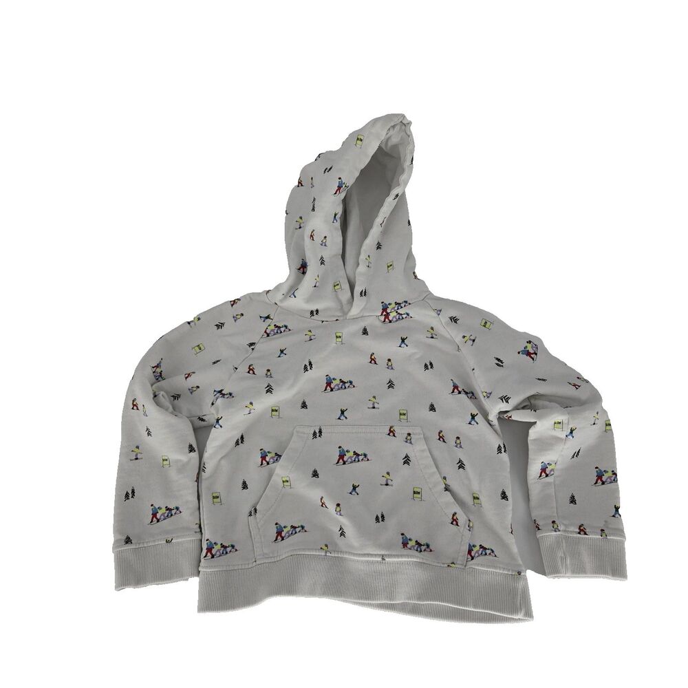 12|12 Kids Ski School Hoodie Sweatshirt 5T Kangaroo Pocket Organic Cotton